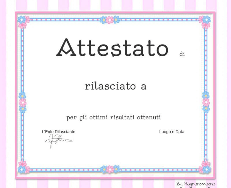 Certificate with colored frame